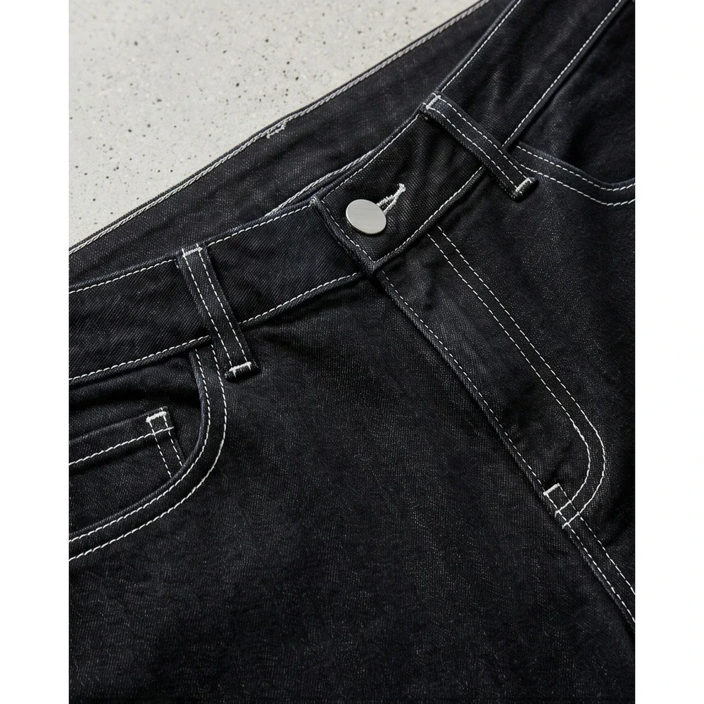 Chico's 3 Platinum Denim Black Bermuda‎ Shorts Contrast Stitch  XL Beach Jeans